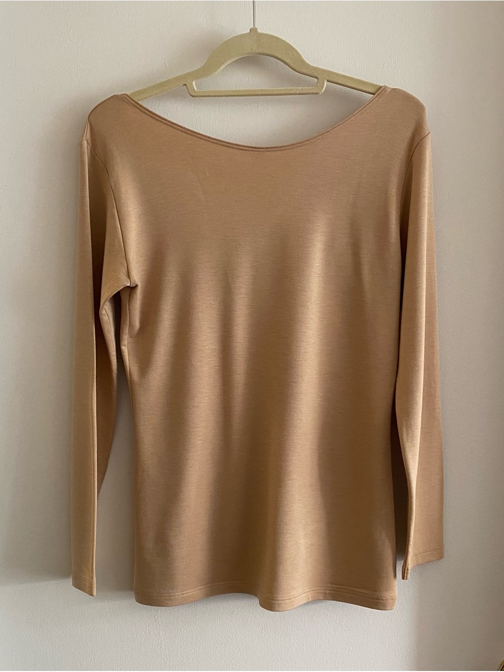 Uniqlo Heat Tech Extra Warm Scoop Neck Women's Top in Tan size L - Picture 5 of 6
